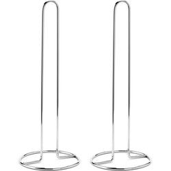 MSV Keukenrolhouder - 2x - 1 rol - metaal - zilver - 31 x 12 cm - Keukenrolhouders