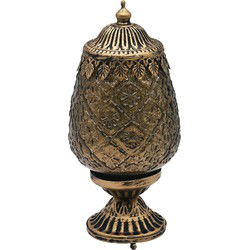 Clayre & Eef LED Lantaarn Bruin Glas
