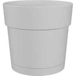 Bloempot en ronde capri Round - Kunststof - Watertank - Diameter 30 cm - taupe - Artevasi