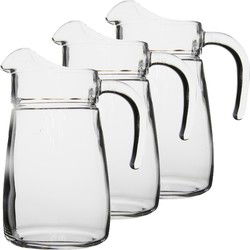 Luminarc schenkkan/karaf - 3x - glas - 2,3 liter - Sapkannen - Waterkannen