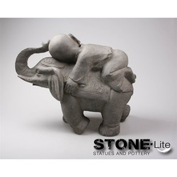 Boeddha olifant l55b24h44 cm grijs Stone-Lite