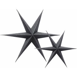 Delight Department  Paper Stars Zwart Glitter | 2 stuks
