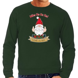 Bellatio Decorations foute kersttrui/sweater heren - Kado Gnoom - groen - Kerst kabouter L - kerst truien