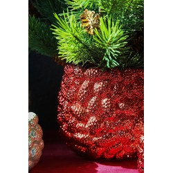 PTMD Bloempot Francisca - 21x21x17 cm - Metaal - Rood
