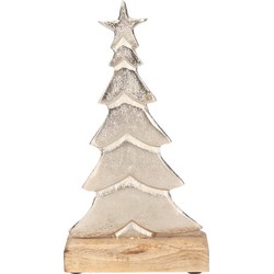 Decoratie kerstboom houten voet 24 cm - Kerstbeeldjes