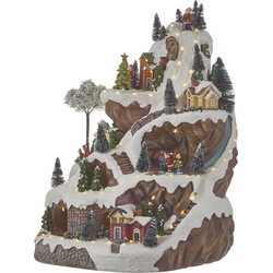 LuVille Kerstdorp Miniatuur Skipiste - L33 x B31 x H46 cm