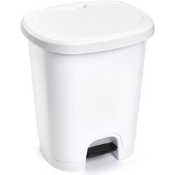 Plasticforte Pedaalemmer - wit - 18 liter - 33x28x40 cm - kunststof - Pedaalemmers