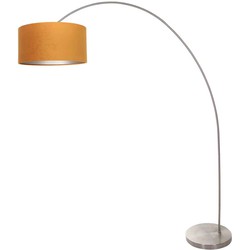 Mexlite - vloerlamp - Solva - staal - metaal stof - booglamp - E27 - 3910ST