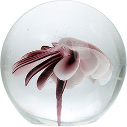HK-living glazen bal paarse bloem medium 11,5cm