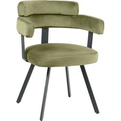 LABEL51 Eetkamerstoel Bardio - Hunter - Fluweel - Black Frame