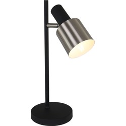 Moderne Tafellamp - Anne Light & Home - Metaal - Modern - E27 - L: 16cm - Voor Binnen - Woonkamer - Eetkamer - Zwart