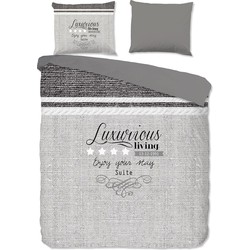 Pure Suite Dekbedovertrek Grijs-Lits-jumeaux (240 x 200/220 cm)