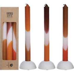 Dip Dye Kerzen Set 3 Stk. Orange/Braun - Buitengewoon de Boet