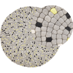 PENEK - Laagpolig vloerkleed - Lichtgrijs - 140 cm - Wol
