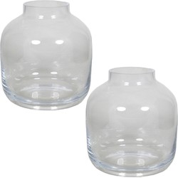 Set van 3x stuks glazen vaas/vazen Mensa 6,5 liter smalle hals 19 x 21 cm - Vazen