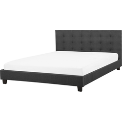 Beliani LA ROCHELLE - Tweepersoonsbed-Grijs-Polyester