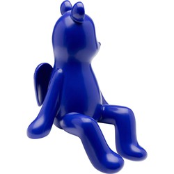 Decofiguur Sitting Bear Blue 20cm