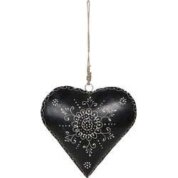 Clayre & Eef Hanger Hart 27x12x27 cm Zwart Ijzer Hartvormig Woondecoratie