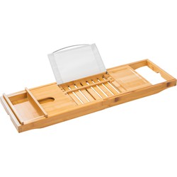 Luxe bamboe badplank uitschuifbaar/verstelbaar 70-105 x 22 x 4 cm - Badplanken