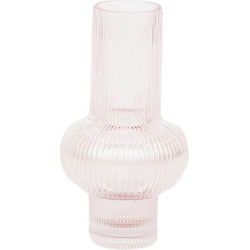 Vase - Art Deco - Ribble - Glass - Pink - 13,5x25cm