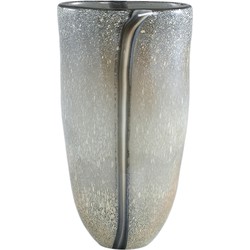 PTMD Nicho Cream glass vase with stripe round