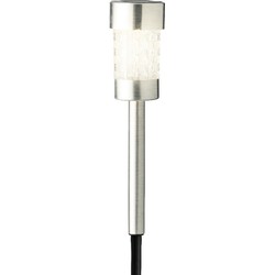 Lumineo Prikspotje - tuinverlichting - solar - zilverkleurig - 26 cm - Prikspotjes