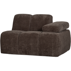 WOOOD Mojo 1-Zits Bank Met Arm Rechts - Ribstof - Bruin - 74x120x97