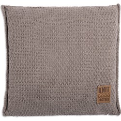 Knit Factory Jesse Sierkussen - Taupe - 50x50 cm - Inclusief kussenvulling