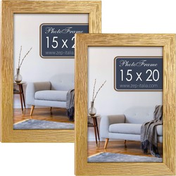 2x stuks houten fotolijst goud geschikt voor een foto van 15 x 20 cm - Fotolijsten