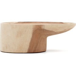 Kave Home - Mosi-salontafel met poot van massief munggurhout, Ø 90 x 50 cm