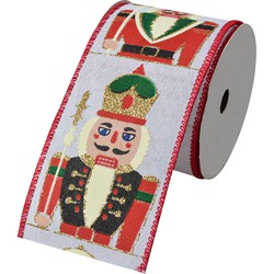 Clayre & Eef Kerstlint 63 mm x 5 m Wit Synthetisch