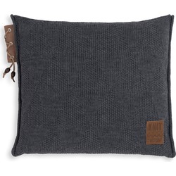 Knit Factory Jay Sierkussen - Antraciet - 50x50 cm - Inclusief kussenvulling