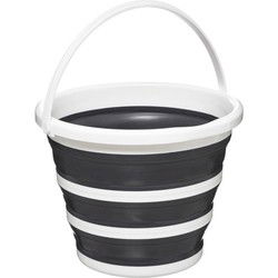 5five Emmer - opvouwbaar - wit-grijs - 10 L - 32 x 24 cm - Emmers