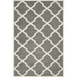 Safavieh Contemporary Indoor Hand Tufted Area Rug, Chatham Collection, CHT735, in Dark Grey & Ivory, 152 X 244 cm