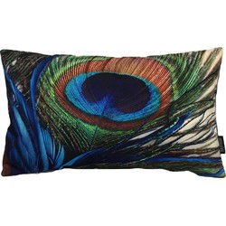 Peacock Feather Long 1 | 30 x 50 cm | Kussenhoes | Katoen