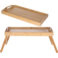 2x Bamboe ontbijt/schoot dienbladen/tafeltjes 50 x 30 cm - Dienbladen