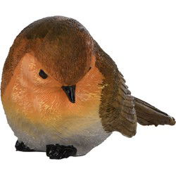 Beeldje roodborstje vogel - type 2 - van 11 cm - binnen en buiten - Beeldjes