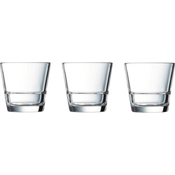 12x Stuks stapelbare waterglazen/drinkglazen 210 ml - Drinkglazen