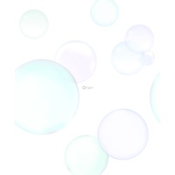 Origin fotobehang grote zwevende bellenblaas lucht bellen pastel paars