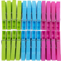 48x Kunststof wasgoedknijpers 8 cm - Knijpers