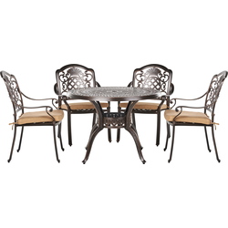 Beliani SALENTO - Tuintafelset-Bruin-Aluminium