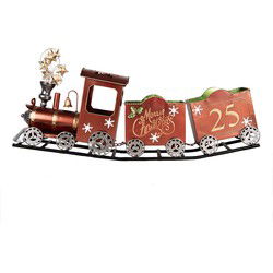 Clayre & Eef Kerstdecoratie Beeld Trein 79x15x37 cm Rood Metaal