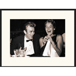 Any Image Print 'James Dean & Ursula Andress Date Night' - Schilderij - Wanddecoratie - Inclusief beukenhouten lijst - Poster - 73x93cm - Zwarte lijst met Passe Partout