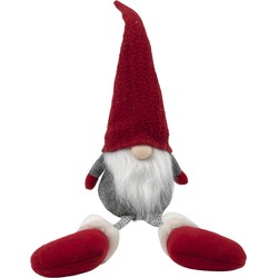 Pluche gnome/dwerg decoratie pop/knuffel met lange benen 57 cm - Kerstman pop