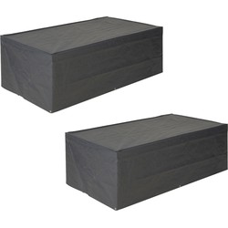 Set van 2x stuks afdekhoezen/beschermhoezen tweezitter loungebank 170 x 60 cm - Loungesethoes