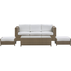 Beliani BELLUNO - Loungeset-Wit-PE rotan