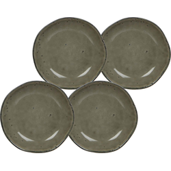 Mica Decorations Tabo Bord - 14 cm - Keramiek - Creme - 4 Stuks