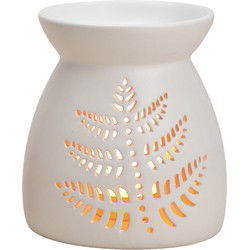Geurbrander amberblokjes/geurolie- keramiek - wit - 10cm - marmer - Geurbranders