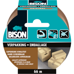 Verpakkingstape Original Rol 66 m x 50 mm - Bison