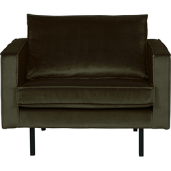 BePureHome Rodeo Fauteuil - Velvet - Green Hunter - 85x105x86